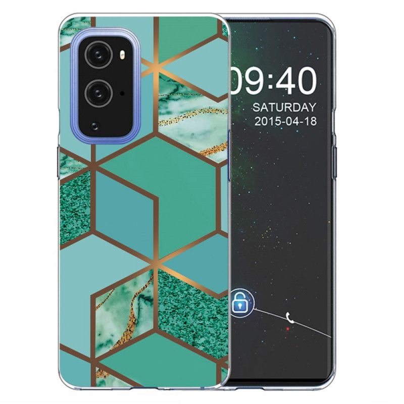 Hülle Für OnePlus 9 Pro Schwarz Geometrischer Marmor