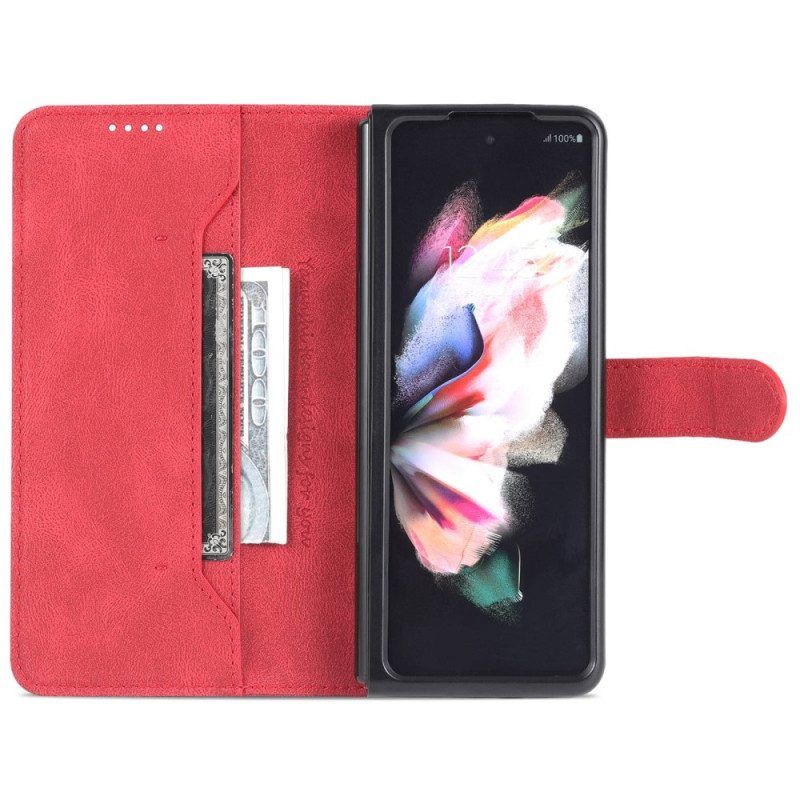 Flip Case Für Samsung Galaxy Z Fold 4 Brieftasche Azns Stitching Wallet