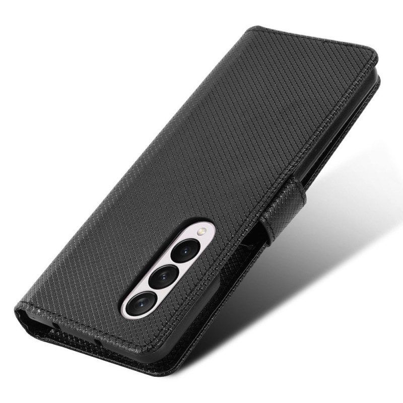 Flip Case Für Samsung Galaxy Z Fold 4 Mit Kordel Diamantarmband