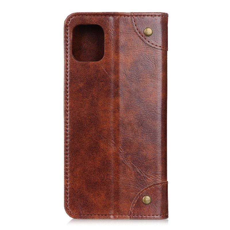 Flip Case Samsung Galaxy A41 Schwarz Vintage Nietversion