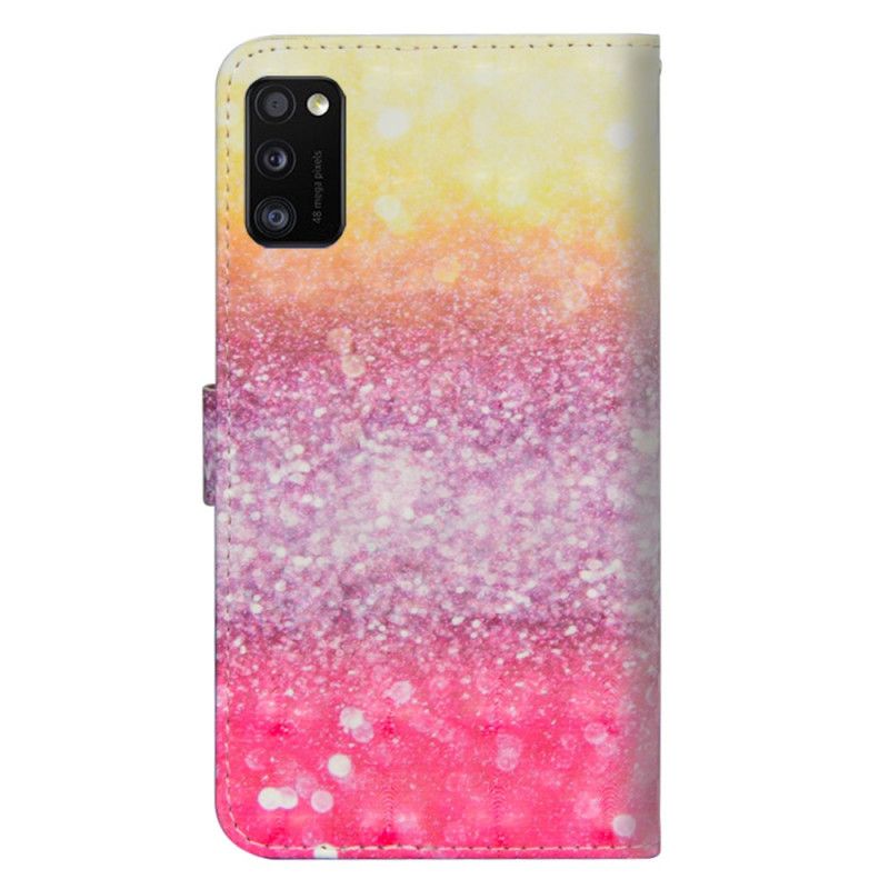 Lederhüllen Für Samsung Galaxy A41 Gradient Magenta Glitter