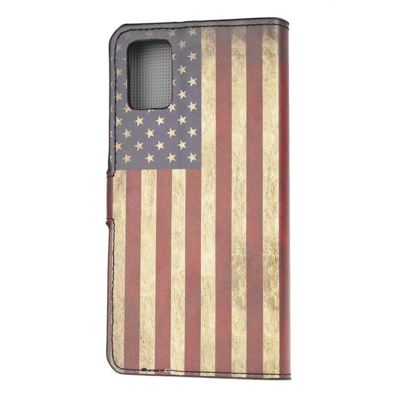 Lederhüllen Samsung Galaxy A41 Handyhülle Amerikanische Flagge