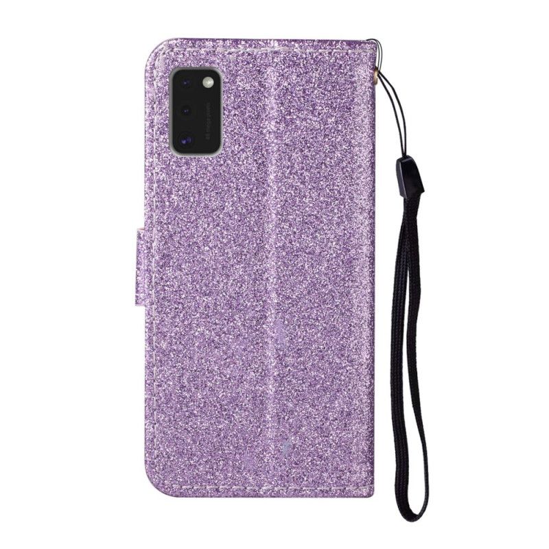 Lederhüllen Samsung Galaxy A41 Magenta Handyhülle Glitzer