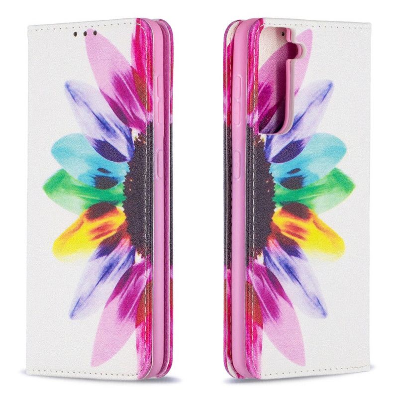 Flip Case Für Samsung Galaxy S21 5G Aquarellblume