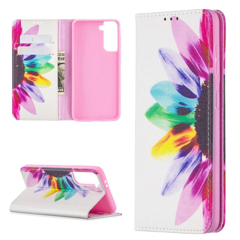 Flip Case Für Samsung Galaxy S21 5G Aquarellblume