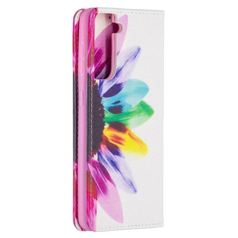 Flip Case Für Samsung Galaxy S21 5G Aquarellblume