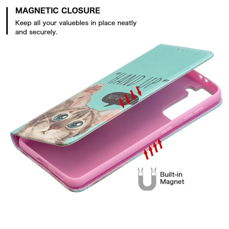 Flip Case Für Samsung Galaxy S21 5G Hand Hoch