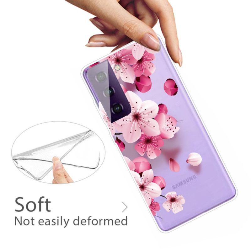 Hülle Für Samsung Galaxy S21 5G Kleine Rosa Blüten