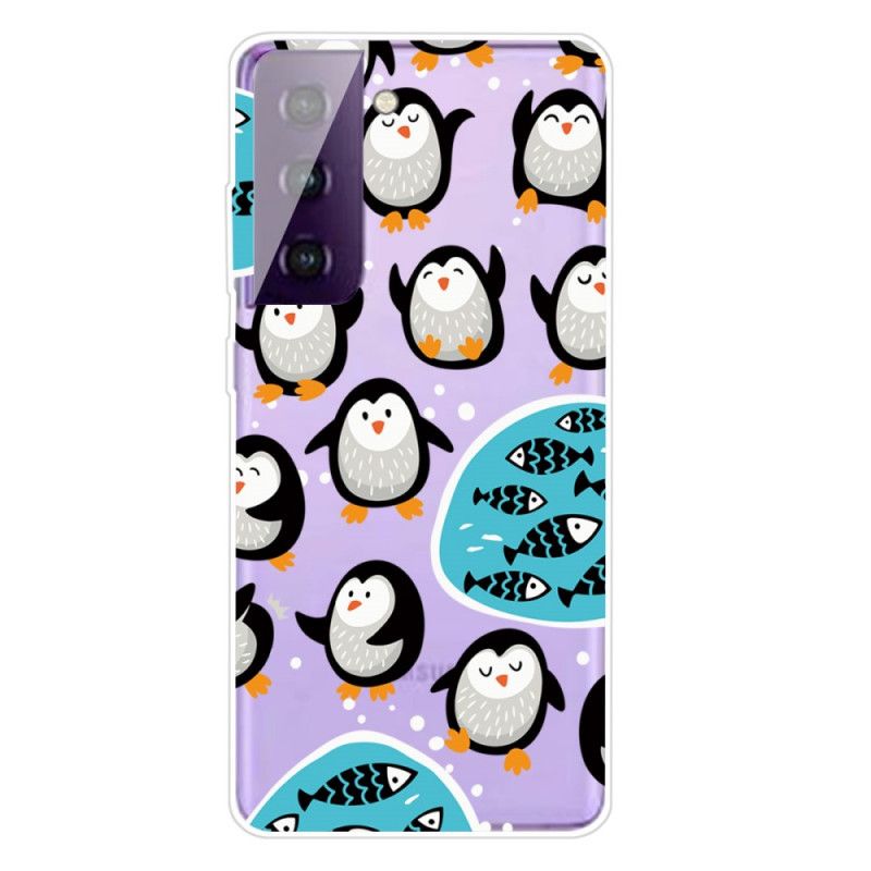 Hülle Für Samsung Galaxy S21 5G Pinguine Und Fische