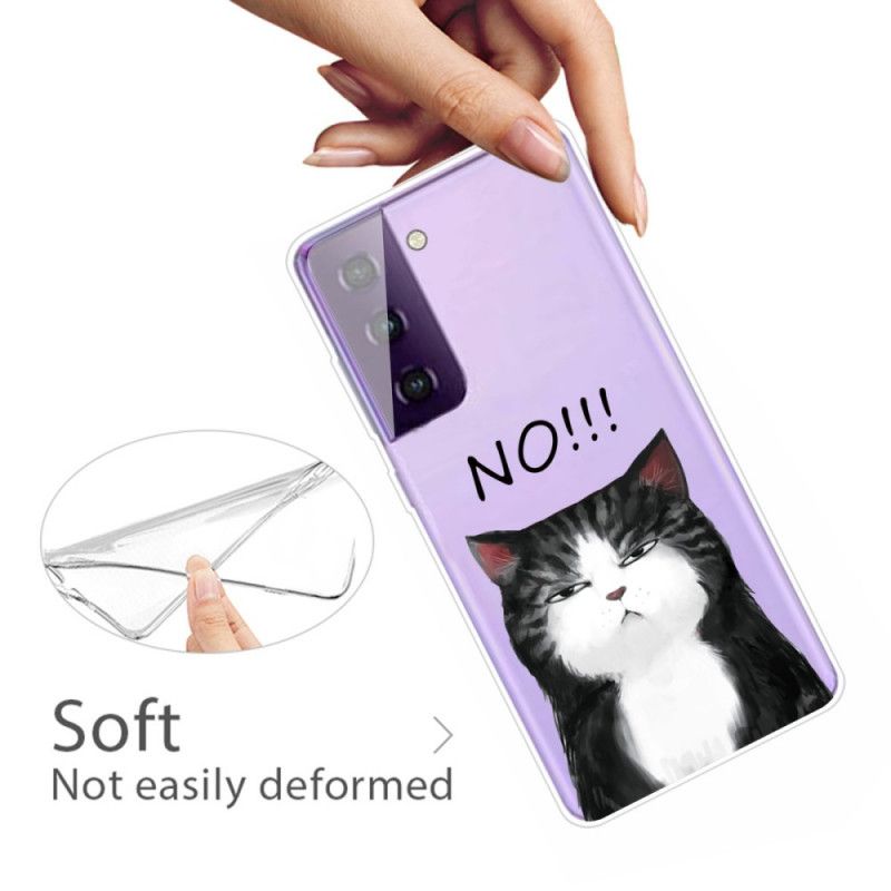 Hülle Samsung Galaxy S21 5G Handyhülle Die Katze. Die Nein Sagt