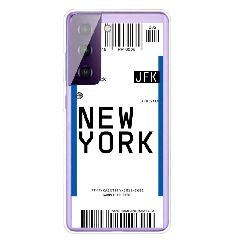 Hülle Samsung Galaxy S21 5G Schwarz Bordkarte Nach New York