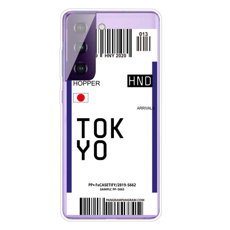 Hülle Samsung Galaxy S21 5G Schwarz Bordkarte Tokio