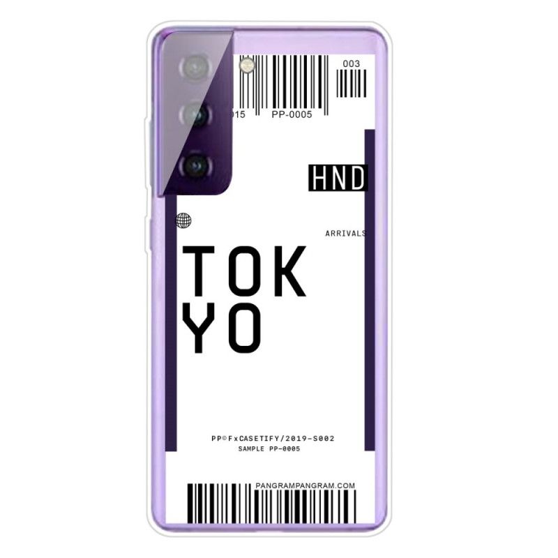 Hülle Samsung Galaxy S21 5G Schwarz Bordkarte Tokio