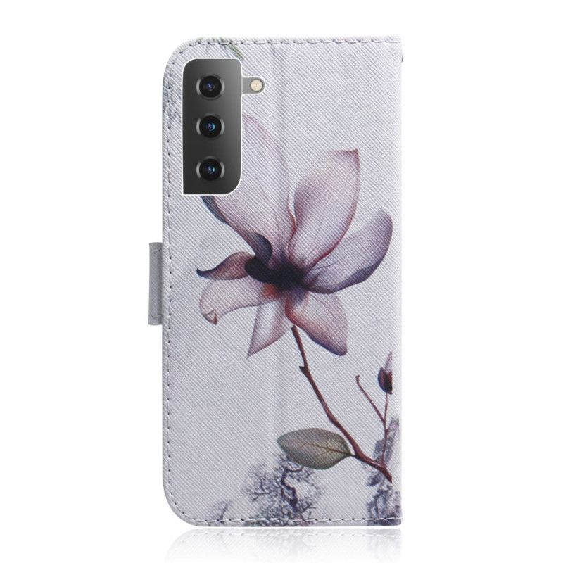 Lederhüllen Für Samsung Galaxy S21 5G Alte Rosenblüte