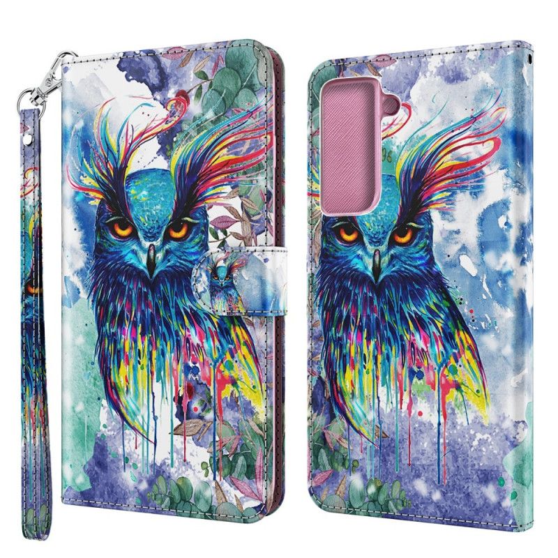 Lederhüllen Für Samsung Galaxy S21 5G Aquarellvogel