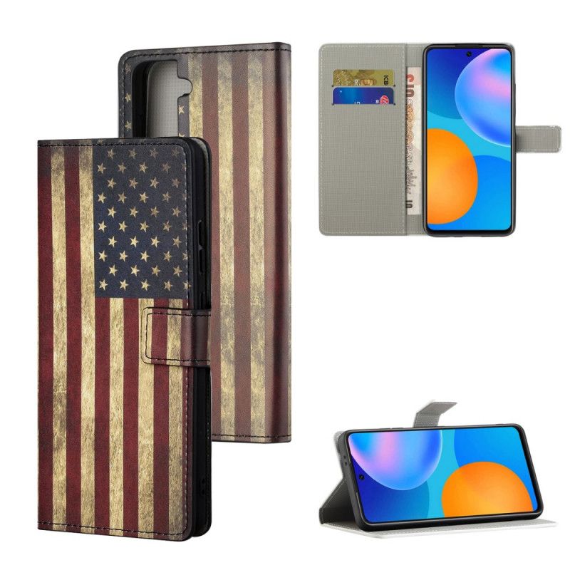 Lederhüllen Samsung Galaxy S21 5G Amerikanische Flagge