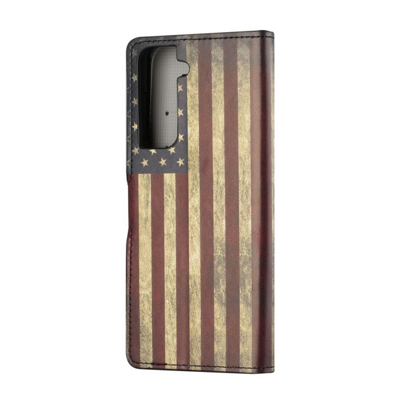 Lederhüllen Samsung Galaxy S21 5G Amerikanische Flagge