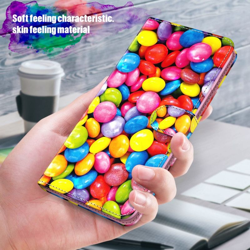 Lederhüllen Samsung Galaxy S21 5G Light Spot Candy Mit Riemen