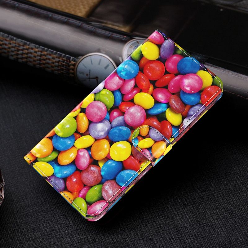 Lederhüllen Samsung Galaxy S21 5G Light Spot Candy Mit Riemen