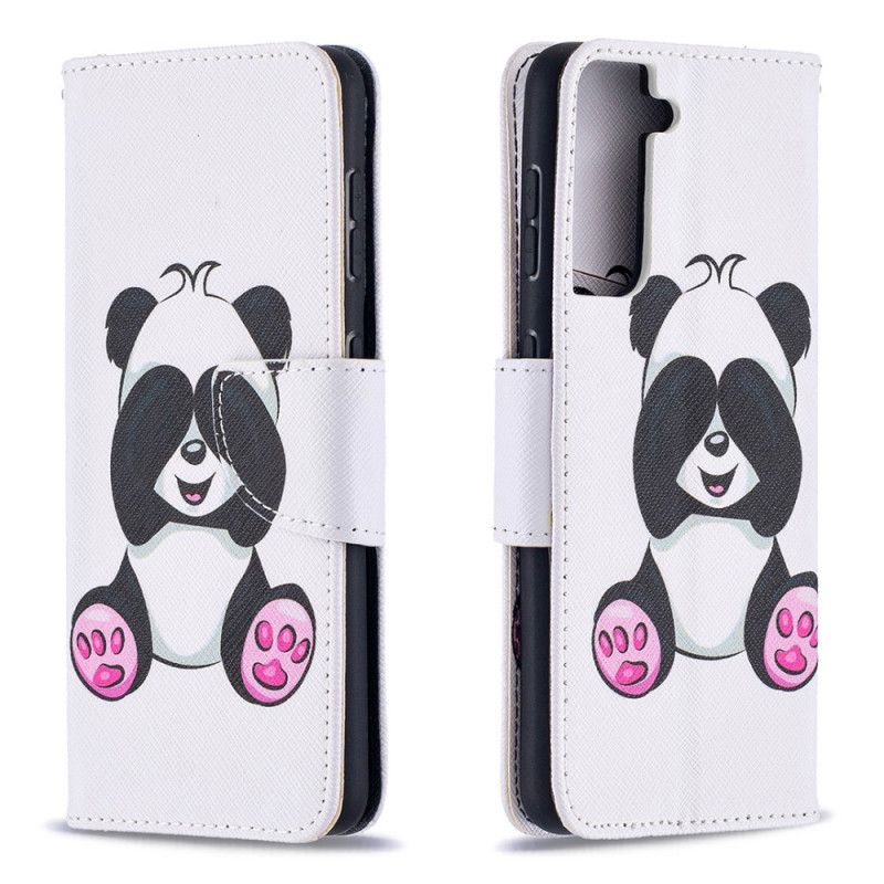 Lederhüllen Samsung Galaxy S21 5G Lustiger Panda