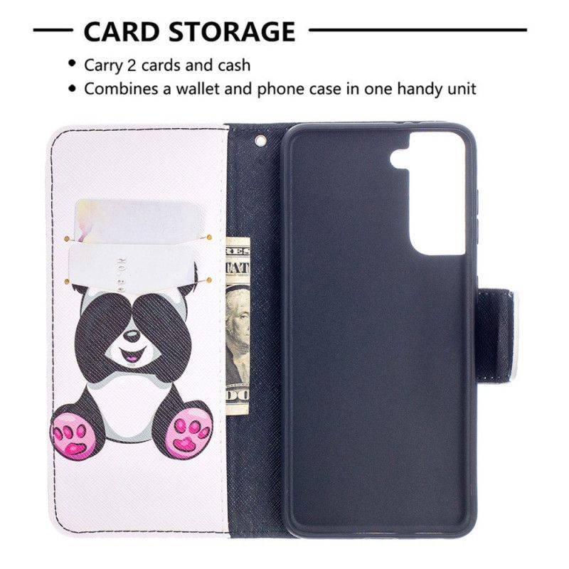 Lederhüllen Samsung Galaxy S21 5G Lustiger Panda