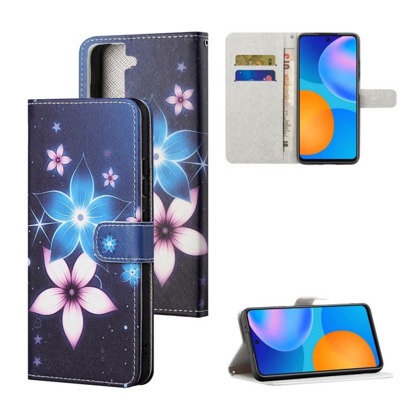 Lederhüllen Samsung Galaxy S21 5G Mondblumen Mit Tanga