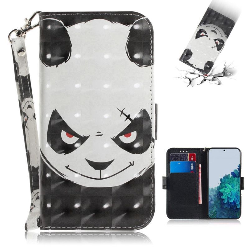 Lederhüllen Samsung Galaxy S21 5G Weiß Handyhülle Panda Mit Tanga