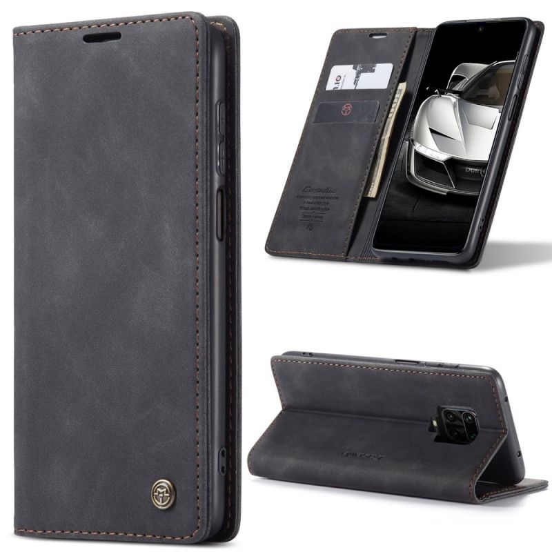 Flip Case Für Xiaomi Redmi Note 9S / Note 9 Pro Schwarz Ledertasche