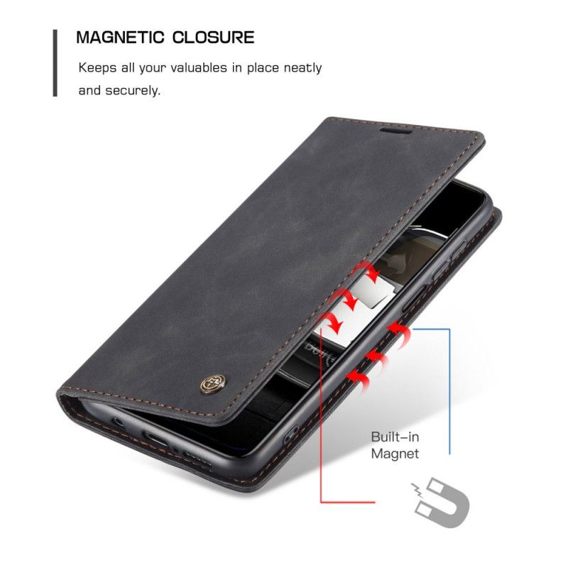 Flip Case Für Xiaomi Redmi Note 9S / Note 9 Pro Schwarz Ledertasche