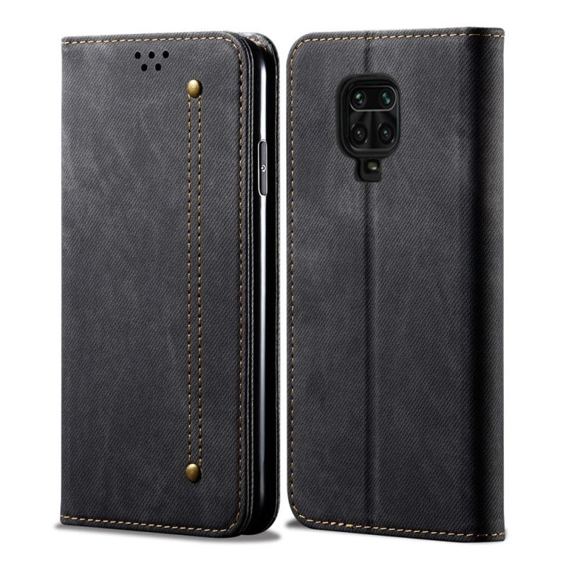 Flip Case Xiaomi Redmi Note 9S / Note 9 Pro Schwarz Jeansstoff