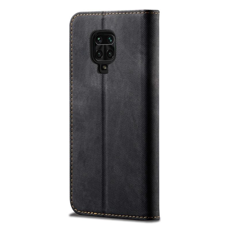 Flip Case Xiaomi Redmi Note 9S / Note 9 Pro Schwarz Jeansstoff