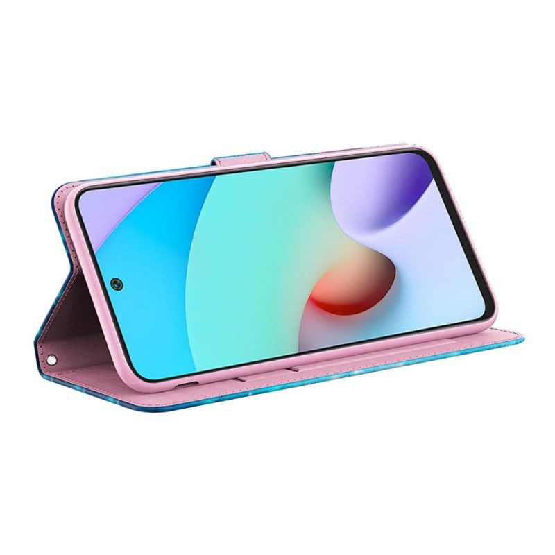 Flip Case Für Poco M4 Pro 5G Blaue Schmetterlinge