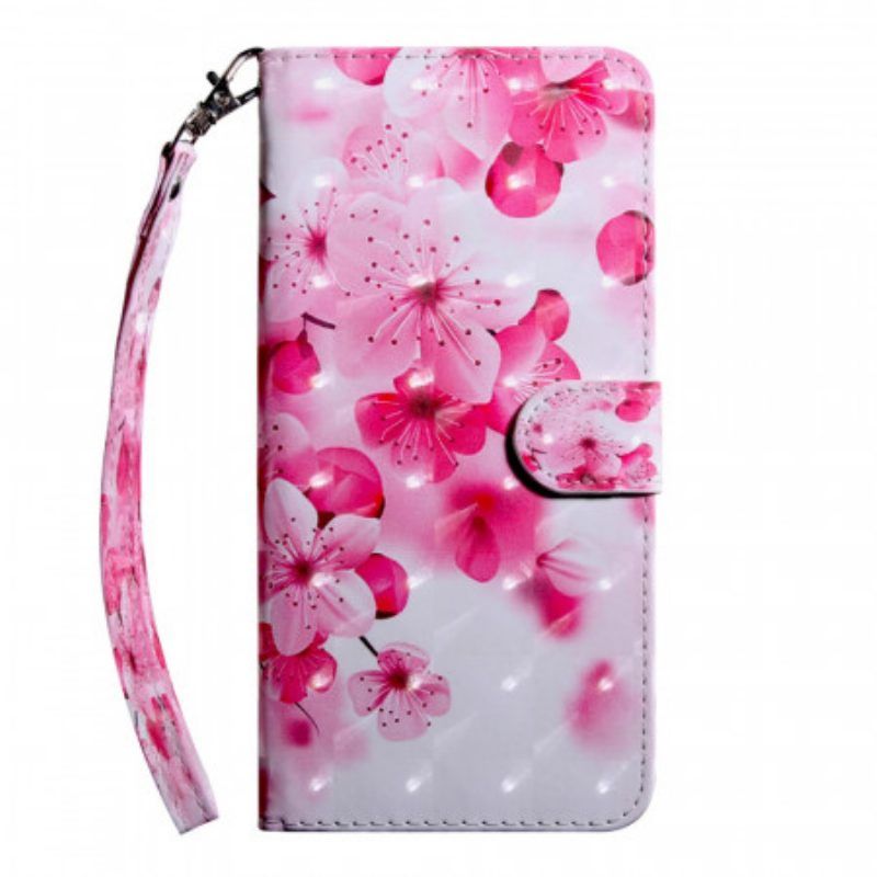 Flip Case Für Poco M4 Pro 5G Pinke Blumen