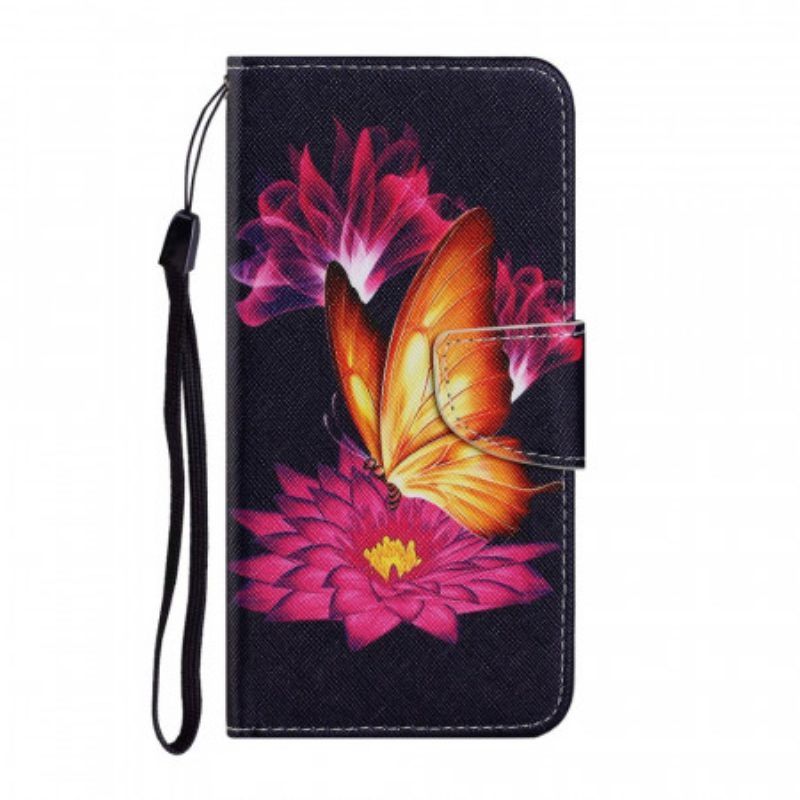 Flip Case Für Poco M4 Pro 5G Schmetterling Und Lotus