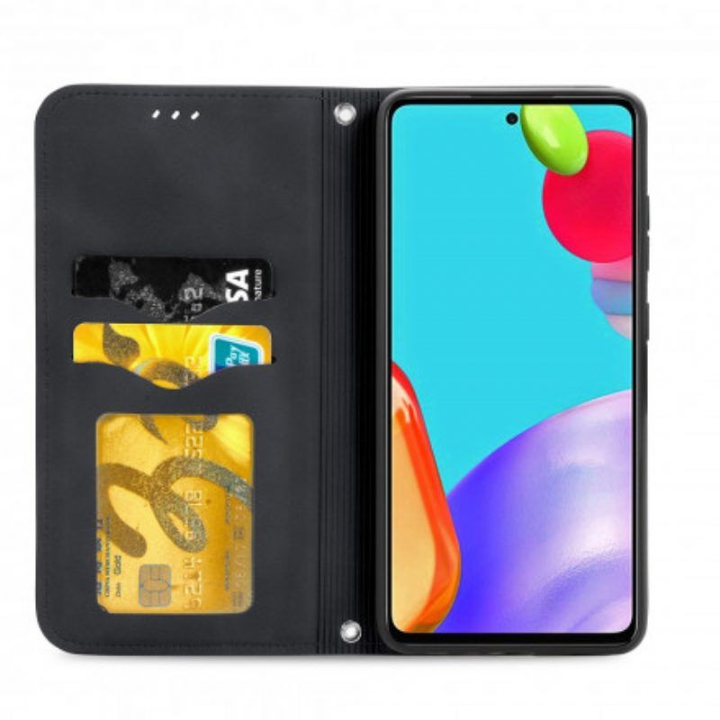 Schutzhülle Für Samsung Galaxy A52 4G / A52 5G / A52s 5G Flip Case Schicker Ledereffekt