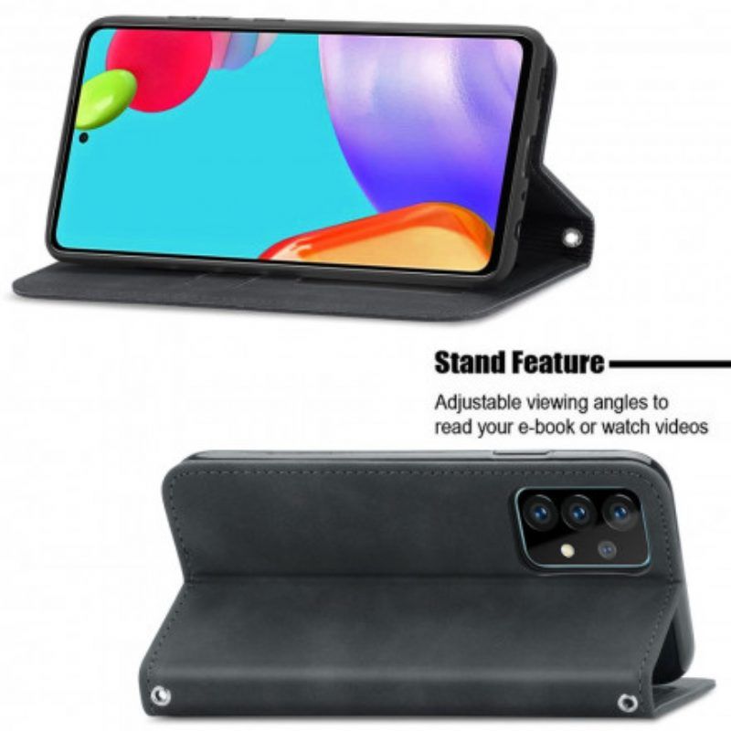 Schutzhülle Für Samsung Galaxy A52 4G / A52 5G / A52s 5G Flip Case Schicker Ledereffekt