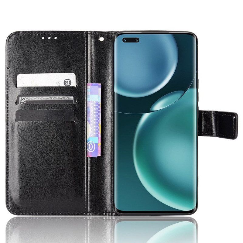 Flip Case Für Honor Magic 4 Pro Mit Kordel Auffälliges Kunstleder Mit Riemen