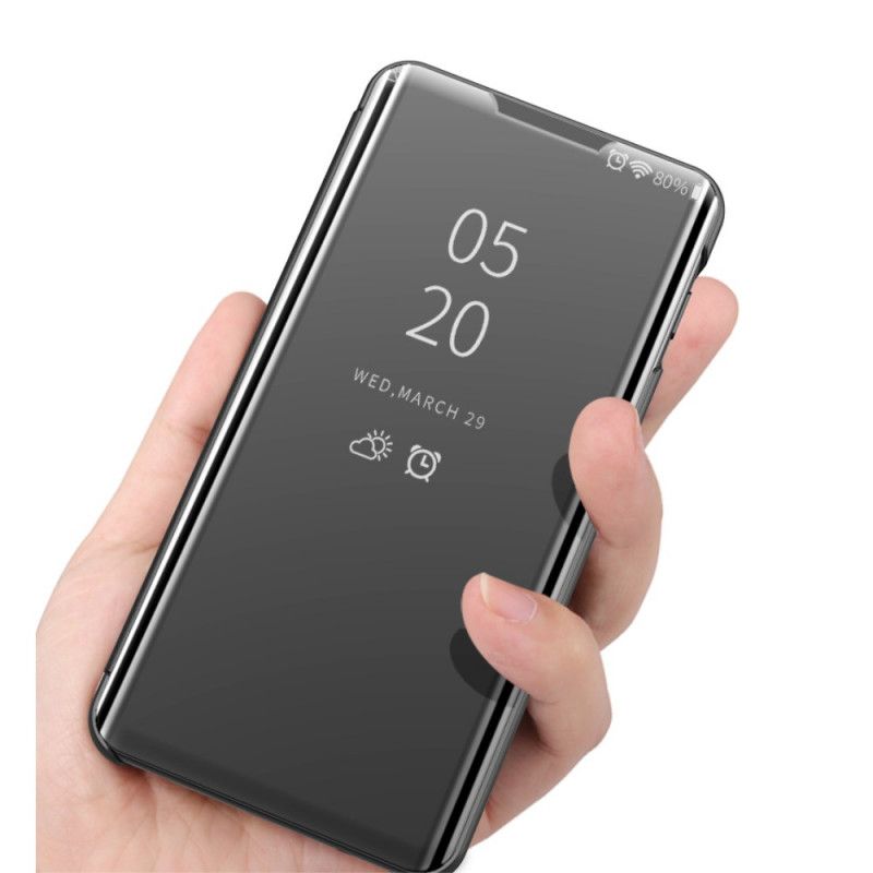 Ansicht Oppo A53s Schwarz Spiegel Und Kunstleder