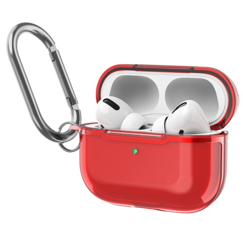 Hülle Für AirPods Pro Grau Metallic-Design Mit Karabiner