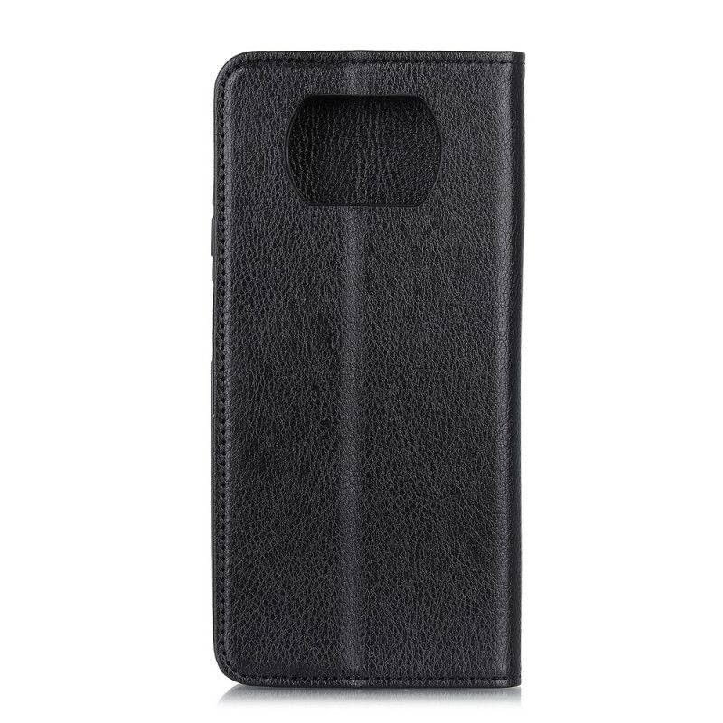 Flip Case Xiaomi Poco X3 Schwarz Premium Split Litschileder