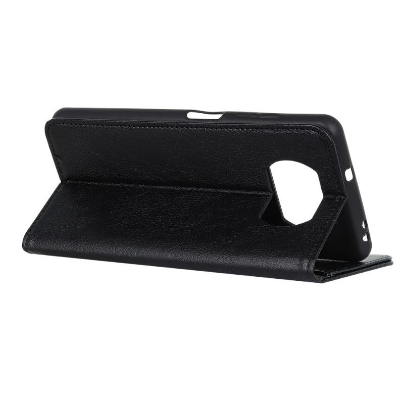 Flip Case Xiaomi Poco X3 Schwarz Premium Split Litschileder