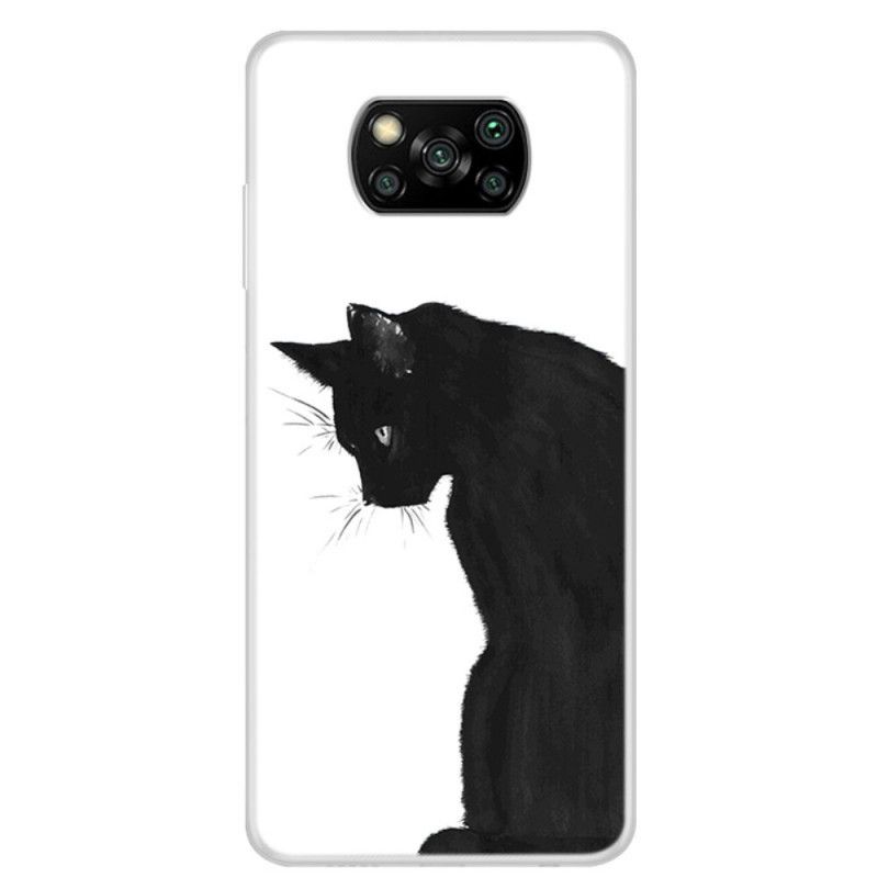 Hülle Xiaomi Poco X3 Handyhülle Nachdenkliche Schwarze Katze