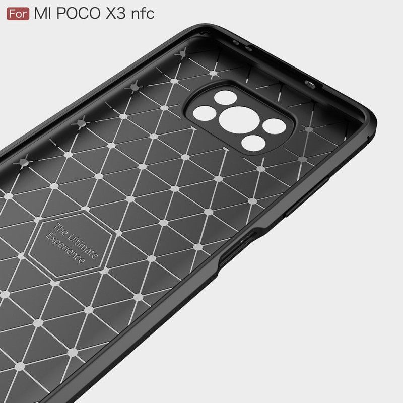 Hülle Xiaomi Poco X3 Schwarz Gebürstete Kohlefaser