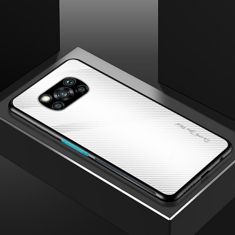 Hülle Xiaomi Poco X3 Schwarz Gehärtetes Kohlefaserglas