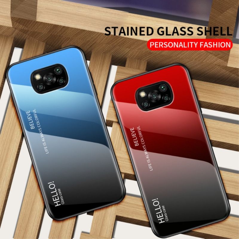 Hülle Xiaomi Poco X3 Schwarz Hallo Gehärtetes Glas