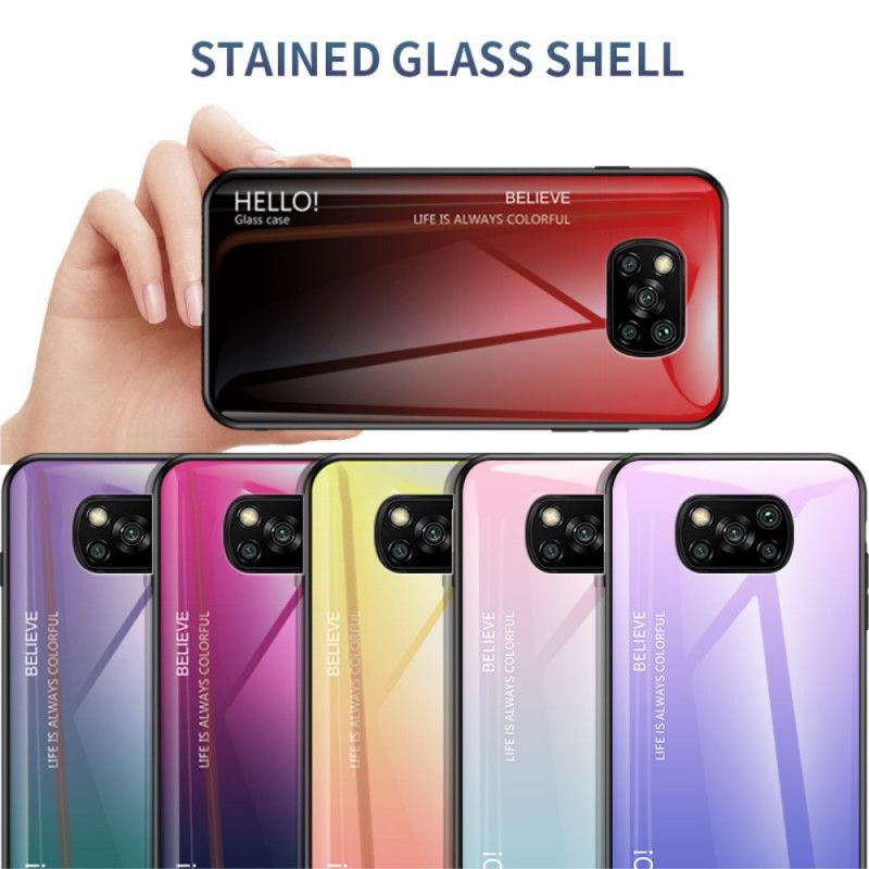 Hülle Xiaomi Poco X3 Schwarz Hallo Gehärtetes Glas