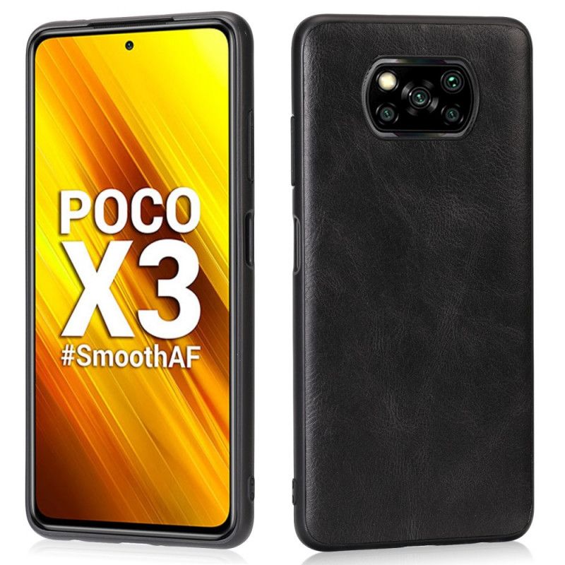 Hülle Xiaomi Poco X3 Schwarz Ledereffekt