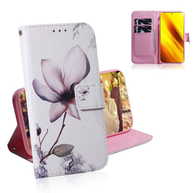 Lederhüllen Xiaomi Poco X3 Alte Rosenblüte