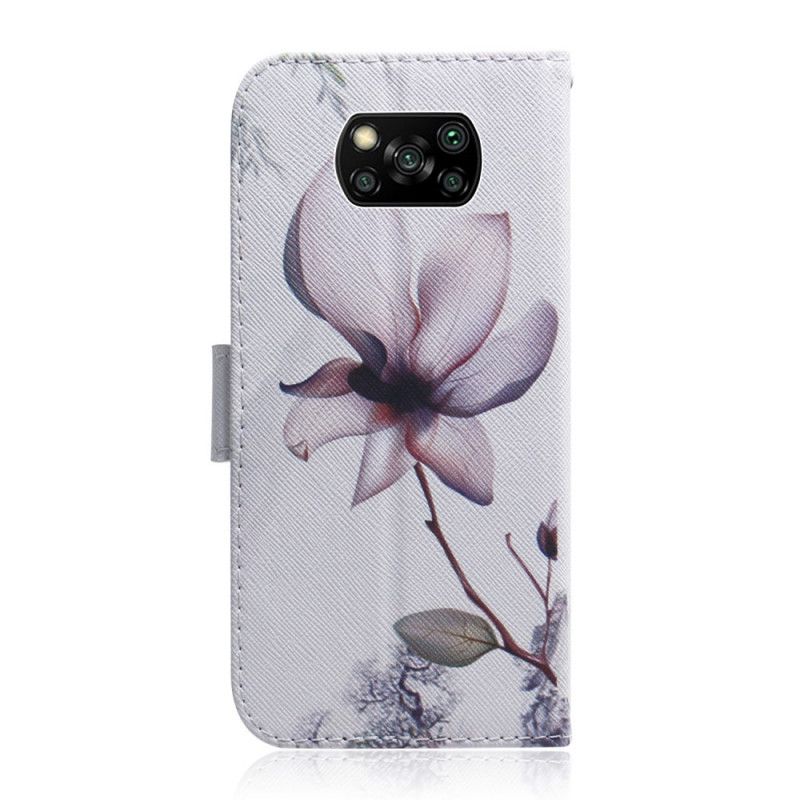 Lederhüllen Xiaomi Poco X3 Alte Rosenblüte