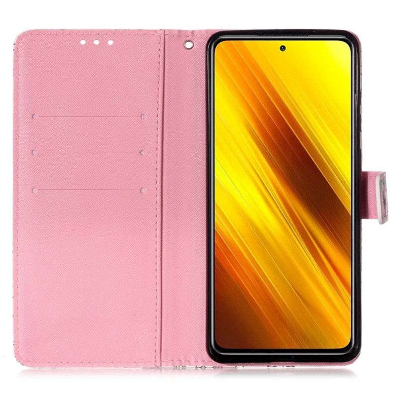 Lederhüllen Xiaomi Poco X3 Rote Schmetterlinge